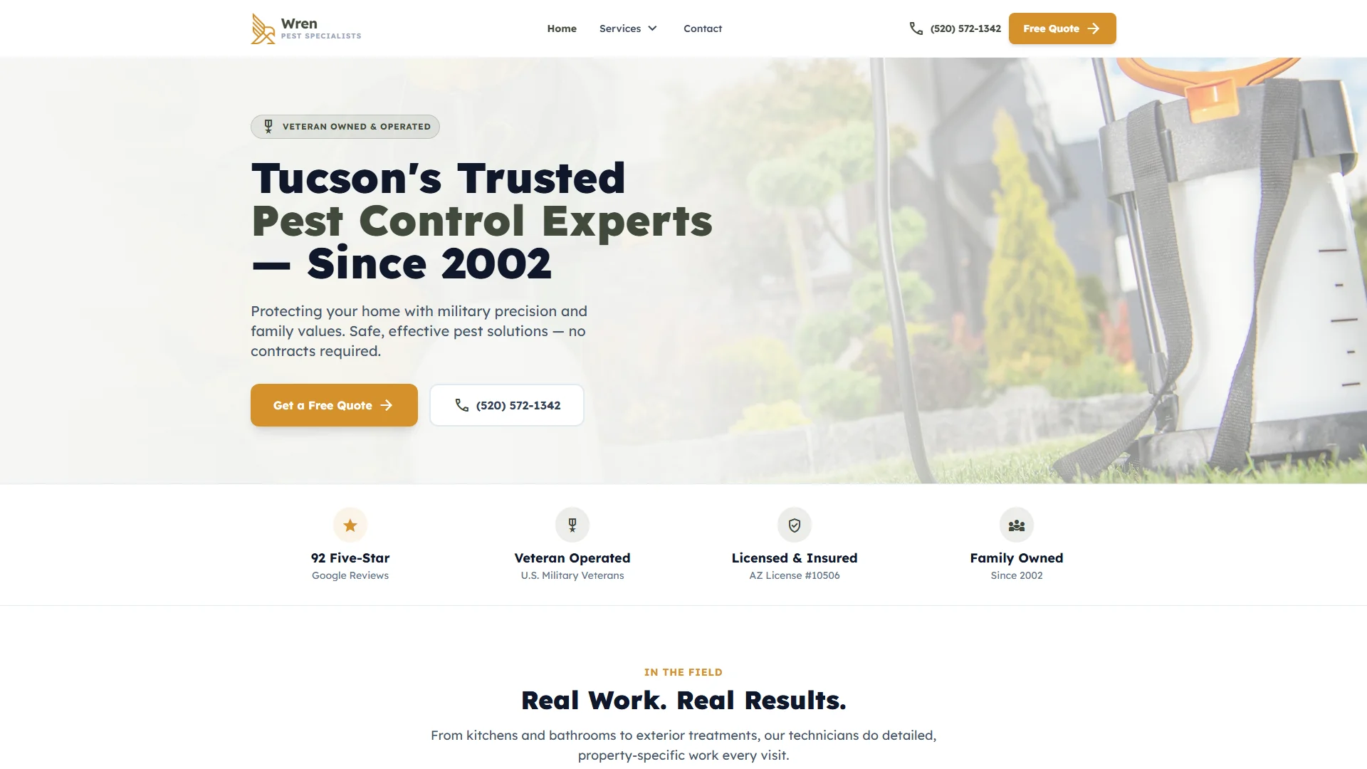 Wrenpest Specialists website screenshot